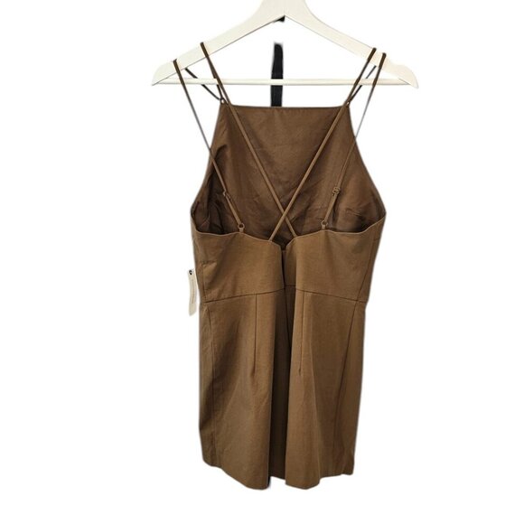 Anthropologie Maeve Strappy Micro Romper Brown Stretch Onesie Size Small - Picture 4 of 9
